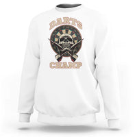 Darts Player Champion Sweatshirt Skull Dartboard Retro Style - Wonder Print Shop