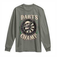 Skull Dartboard Retro Vintage Long Sleeve Shirt Darts Player Champion Gift - Wonder Print Shop