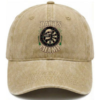 Skull Dartboard Retro Vintage Washed Cotton Baseball Cap Darts Player Champion Gift