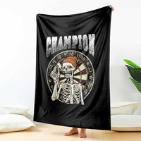 Gothic Skull Dart Master Throw Blanket Funny Skeleton Dartboard Champion Gift - Wonder Print Shop