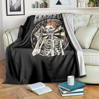 Gothic Skull Dart Master Throw Blanket Funny Skeleton Dartboard Champion Gift - Wonder Print Shop