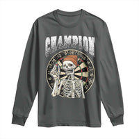 Gothic Skull Dart Master Long Sleeve Shirt Funny Skeleton Dartboard Champion Gift - Wonder Print Shop