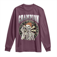 Gothic Skull Dart Master Long Sleeve Shirt Funny Skeleton Dartboard Champion Gift - Wonder Print Shop