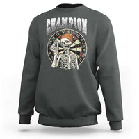 Gothic Skull Dart Master Sweatshirt Funny Skeleton Dartboard Champion Gift - Wonder Print Shop