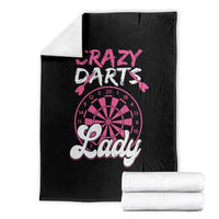 Crazy Darts Lady Bullseye Dart Shooting Throw Blanket Female Dartist Gift - Wonder Print Shop