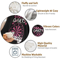 Crazy Darts Lady Bullseye Dart Shooting Throw Blanket Female Dartist Gift - Wonder Print Shop