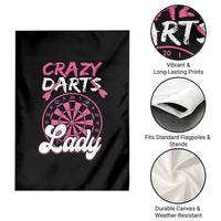 Crazy Darts Lady Bullseye Dart Shooting Garden Flag Female Dartist Gift - Wonder Print Shop