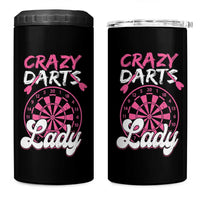 Crazy Darts Lady Bullseye Dart Shooting 4 in 1 Can Cooler Tumbler Female Dartist Gift - Wonder Print Shop
