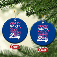 Crazy Darts Lady Bullseye Dart Shooting Ceramic Ornament Female Dartist Gift - Wonder Print Shop