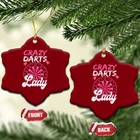 Crazy Darts Lady Bullseye Dart Shooting Ceramic Ornament Female Dartist Gift - Wonder Print Shop