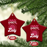 Crazy Darts Lady Bullseye Dart Shooting Ceramic Ornament Female Dartist Gift - Wonder Print Shop