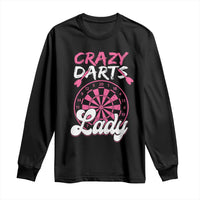 Crazy Darts Lady Bullseye Dart Shooting Long Sleeve Shirt Female Dartist Gift - Wonder Print Shop