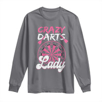 Crazy Darts Lady Bullseye Dart Shooting Long Sleeve Shirt Female Dartist Gift - Wonder Print Shop