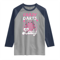Crazy Darts Lady Bullseye Dart Shooting Raglan Shirt Female Dartist Gift - Wonder Print Shop