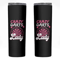 Crazy Darts Lady Bullseye Dart Shooting Skinny Tumbler Female Dartist Gift - Wonder Print Shop