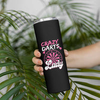 Crazy Darts Lady Bullseye Dart Shooting Skinny Tumbler Female Dartist Gift - Wonder Print Shop