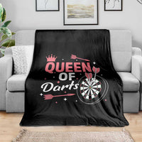 Queen Of Darts Bullseye Shooter Throw Blanket Female Dartist Gift - Wonder Print Shop