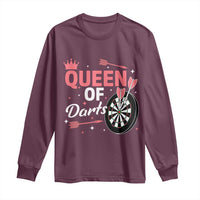 Queen Of Darts Bullseye Shooter Long Sleeve Shirt Female Dartist Gift - Wonder Print Shop