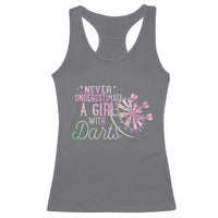 Never Underestimate A Girl With Dart Racerback Tank Top Sports Lover Gift - Wonder Print Shop