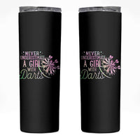 Never Underestimate A Girl With Dart Skinny Tumbler Sports Lover Gift - Wonder Print Shop