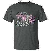 Never Underestimate A Girl With Dart T Shirt Sports Lover Gift - Wonder Print Shop