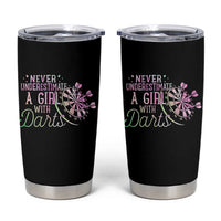 Never Underestimate A Girl With Dart Tumbler Cup Sports Lover Gift - Wonder Print Shop