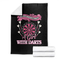Never Underestimate A Girl Dart Player Gift Idea Throw Blanket - Wonder Print Shop