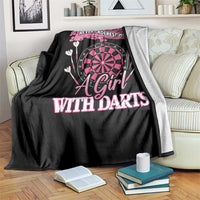 Never Underestimate A Girl Dart Player Gift Idea Throw Blanket - Wonder Print Shop