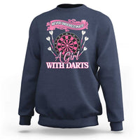 Never Underestimate A Girl Dart Player Gift Idea Sweatshirt - Wonder Print Shop