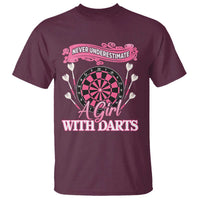 Never Underestimate A Girl Dart Player Gift Idea T Shirt - Wonder Print Shop