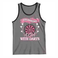 Never Underestimate A Girl Dart Player Gift Idea Tank Top - Wonder Print Shop