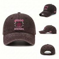 Never Underestimate A Girl Dart Player Gift Idea Washed Cotton Baseball Cap