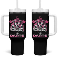 Queen Of Darts Tumbler With Handle Funny Dart Gift For Women - Wonder Print Shop