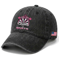Queen Of Darts Washed Cotton Baseball Cap Funny Dart Gift For Women