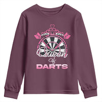 Queen Of Darts Youth Sweatshirt Funny Dart Gift For Women - Wonder Print Shop