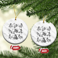 Funny Cat Soccer Player Ceramic Ornament Gift For Soccer Lovers