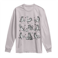 Funny Cat Soccer Player Long Sleeve Shirt Gift For Soccer Lovers