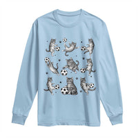 Funny Cat Soccer Player Long Sleeve Shirt Gift For Soccer Lovers