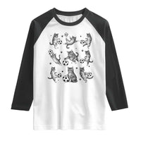 Funny Cat Soccer Player Raglan Shirt Gift For Soccer Lovers