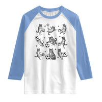 Funny Cat Soccer Player Raglan Shirt Gift For Soccer Lovers