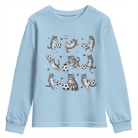 Funny Cat Soccer Player Youth Sweatshirt Gift For Soccer Lovers