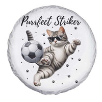 Purrfect Striker Spare Tire Cover Funny Cat Soccer Player Gift