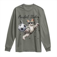 Purrfect Striker Long Sleeve Shirt Funny Cat Soccer Player Gift