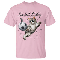 Purrfect Striker T Shirt Funny Cat Soccer Player Gift