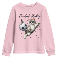 Purrfect Striker Youth Sweatshirt Funny Cat Soccer Player Gift
