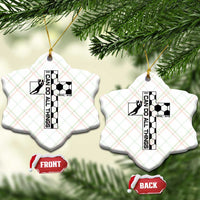 I Can Do All Things Through Soccer Christian Faith Gift Ceramic Ornament