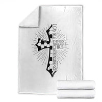 I Can Do All Things Through Christ Throw Blanket Christian Soccer Cross Gift