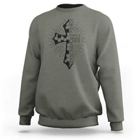 I Can Do All Things Through Christ Sweatshirt Christian Soccer Cross Gift
