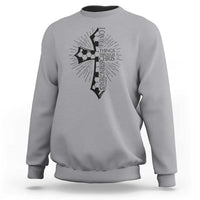 I Can Do All Things Through Christ Sweatshirt Christian Soccer Cross Gift