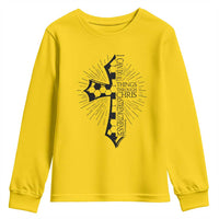 I Can Do All Things Through Christ Youth Sweatshirt Christian Soccer Cross Gift